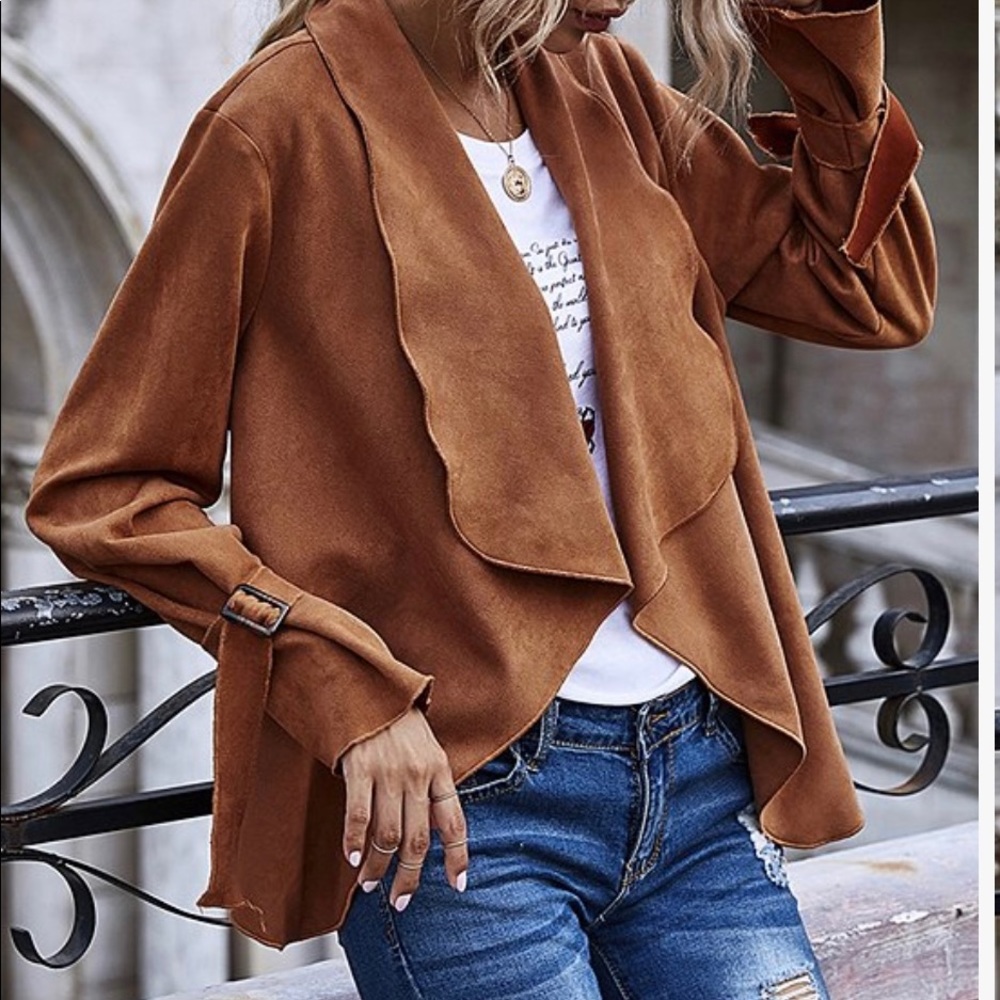 Brown open coat